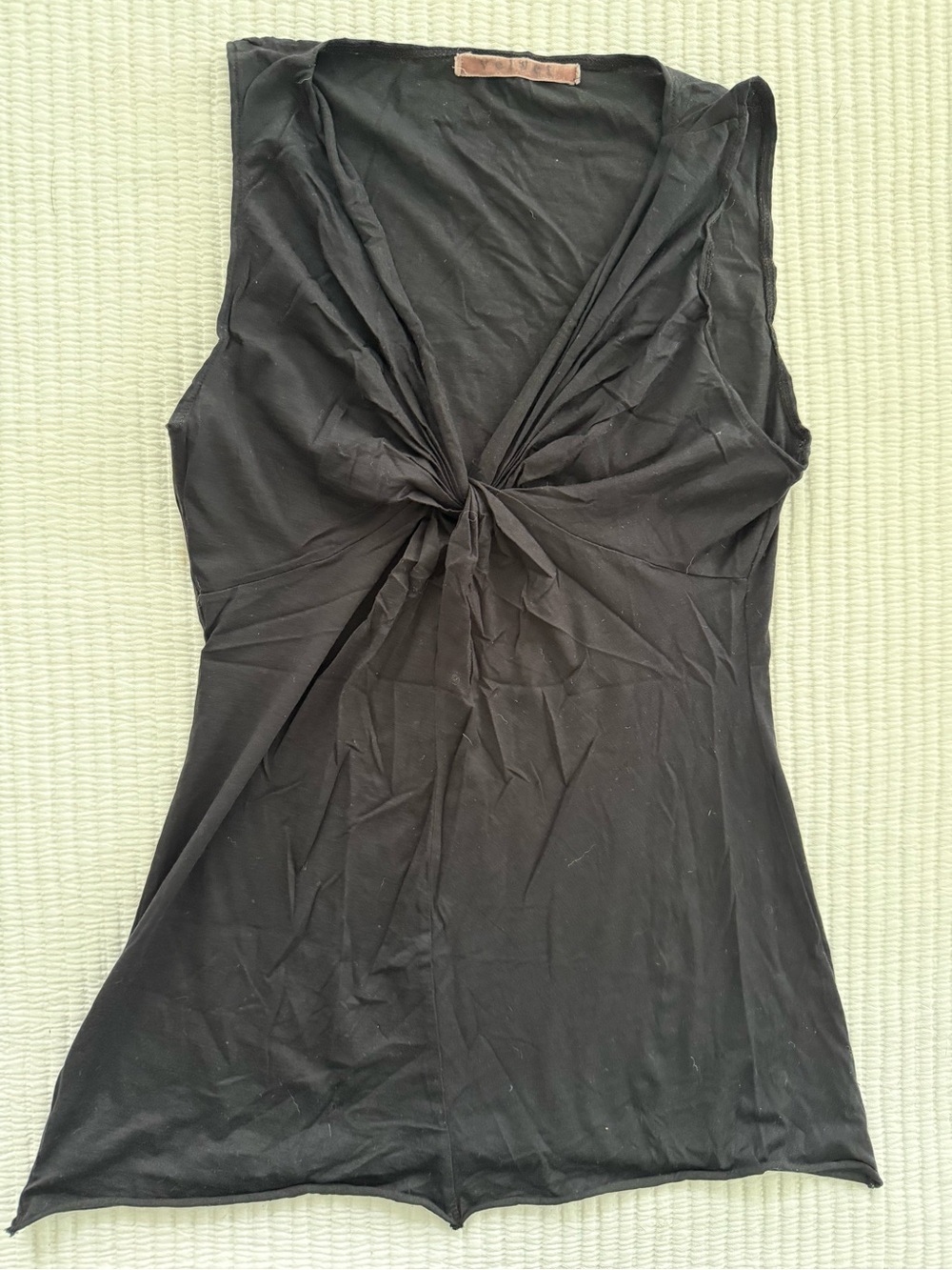 Velvet by Graham & Spencer Black Twist-Front Tank Top